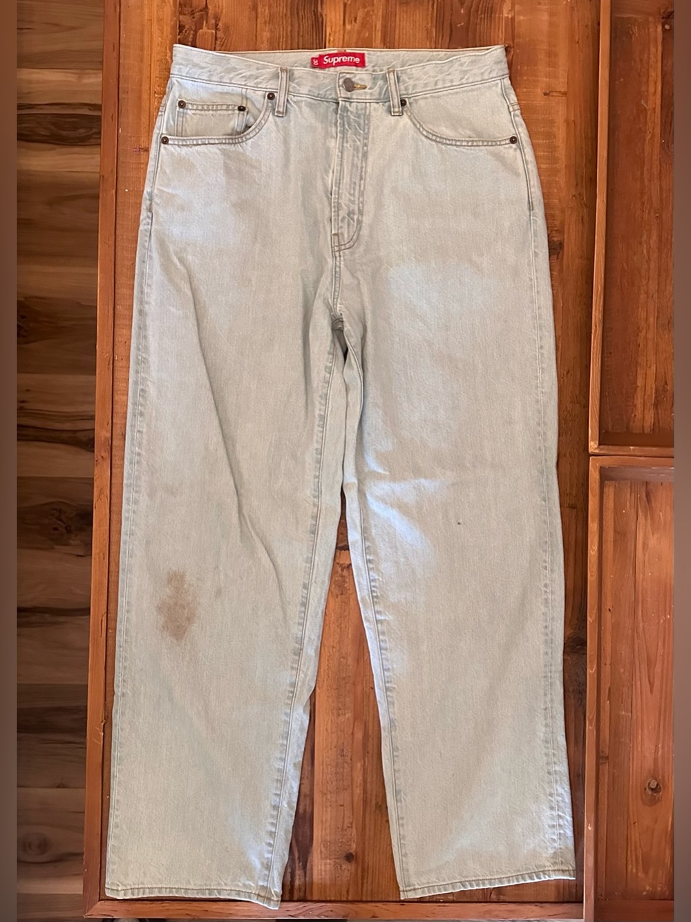 Supreme- Light Washed Indigo Baggy Jeans (30W) (FW25)